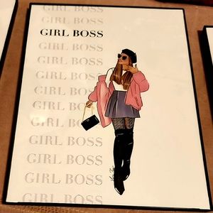 Girl boss 8 1/2"x11" Framed Wall Art